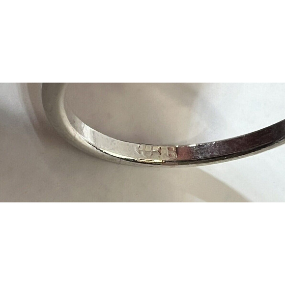 Vintage Uncas Round-Cut CZ Engagement Ring Size 8‎ Silver Tone - Picture 3 of 5